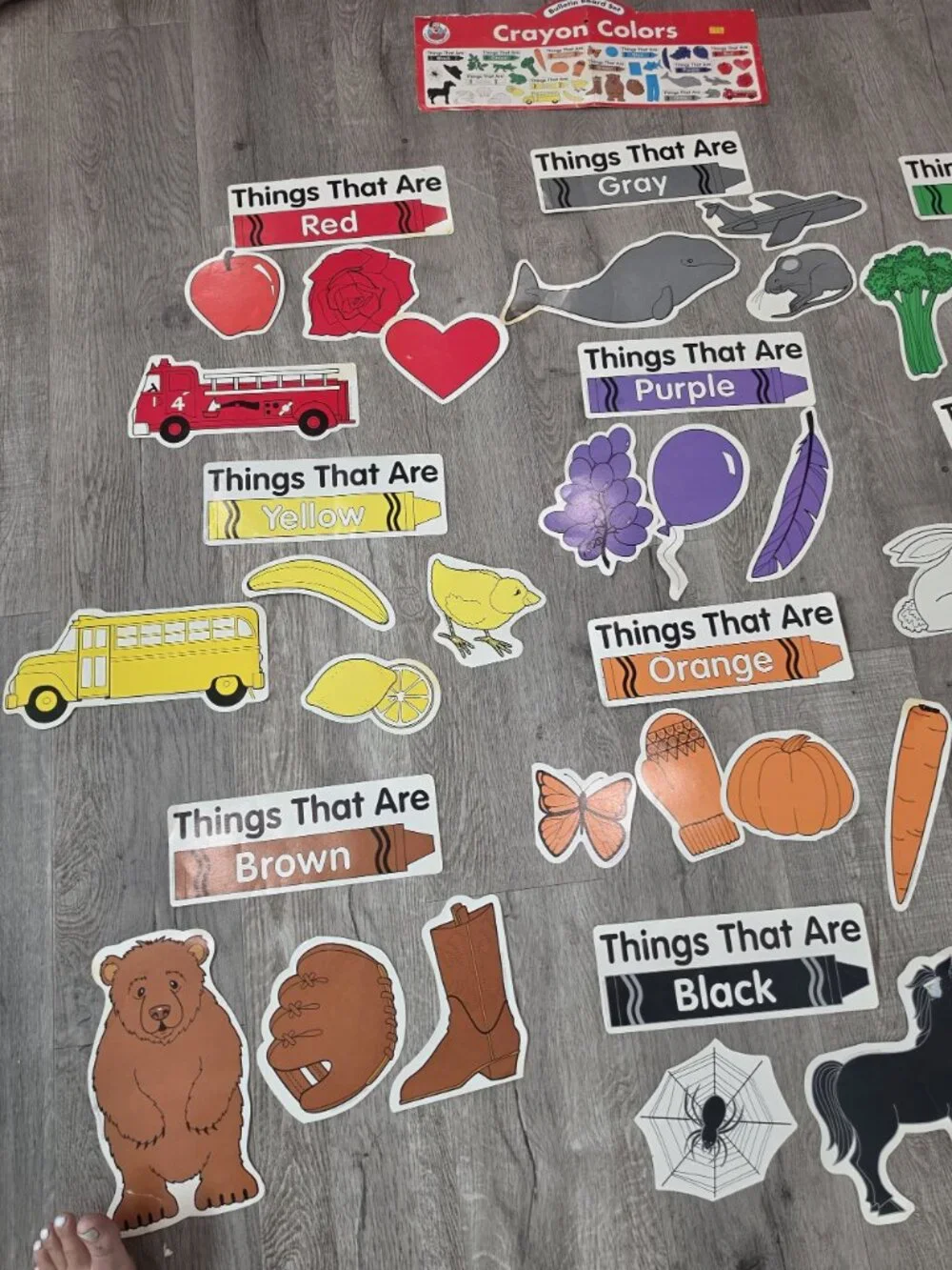 Crayola-Themed Color Learning Cards Set For Kids bulletin board gamr toy paper